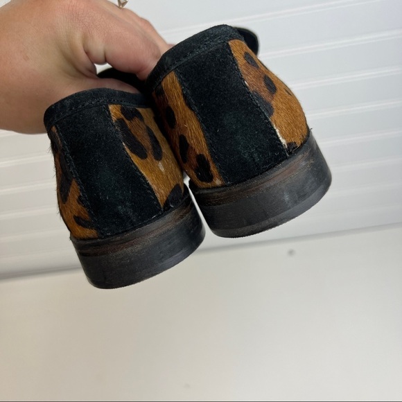 Free People Brady Slip On Leopard Cow Hair Patent Loafers Size EU 38/ US 8 - Picture 8 of 11